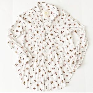 Anthropologie Maeve Matilda Mushroom Blouse sz S